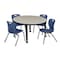 Regency Tables > Height Adjustable > Round Mobile Table & Chair Sets, 42 W, 42 L, 23-34 H, Maple TB42RNDPLAPCBK45NV - alternate 1